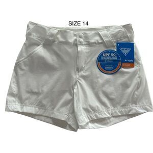 COLUMBIA SIZE 14 WOMENS CORAL POINT lii WHITE SHORTS